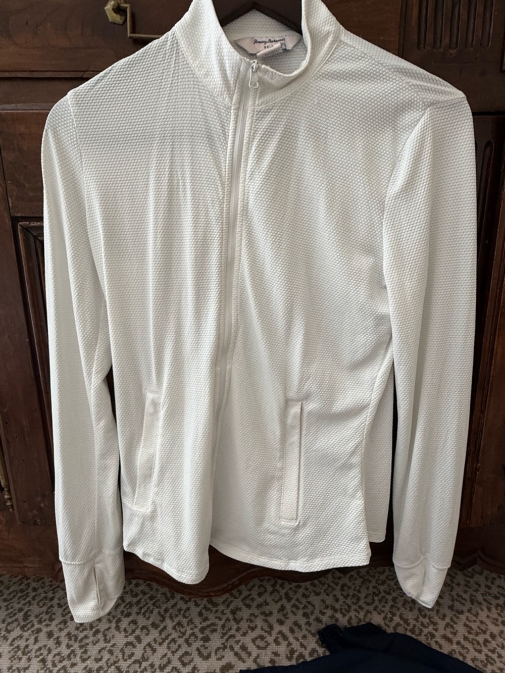 Tommy Bahama White Golf Polo with Navy Logo